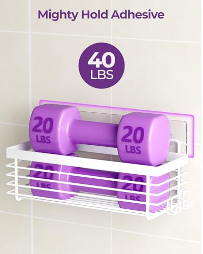 ODesign Shower Caddy 3 Pack SUS304 Stainless Steel-No Drilling-Shower Bathroom Shelves Rack,Rustproof Wall Mounted,Adhesive Shower Shelf Basket Organizer-White - Image 3