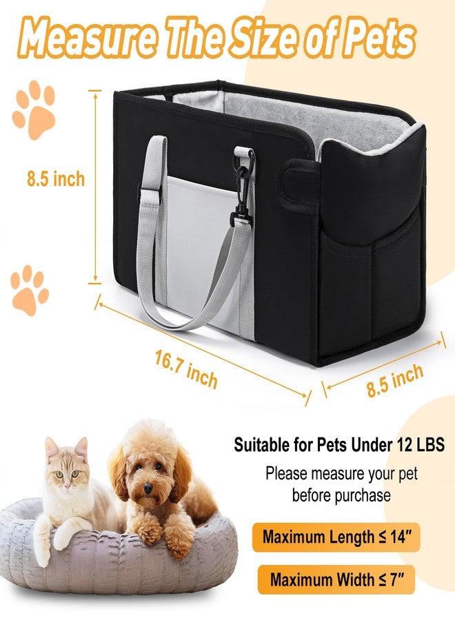 NECKORY Portable Dog Car Seat for Small Dogs - Adjustable Safety Leash, Washable Cushion & Storage Pocket - Pet Booster Seat for Car Travel- Carbon Black - Image 2