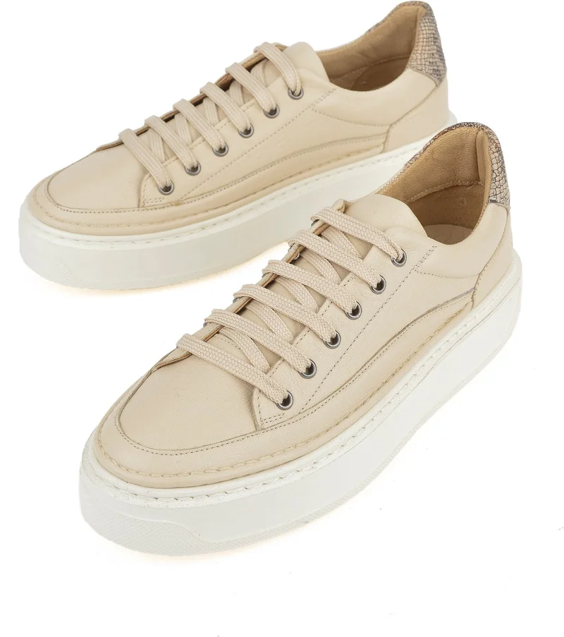 Ziya , Women's Genuine Leather Sneaker 1511035Z6200 Cream