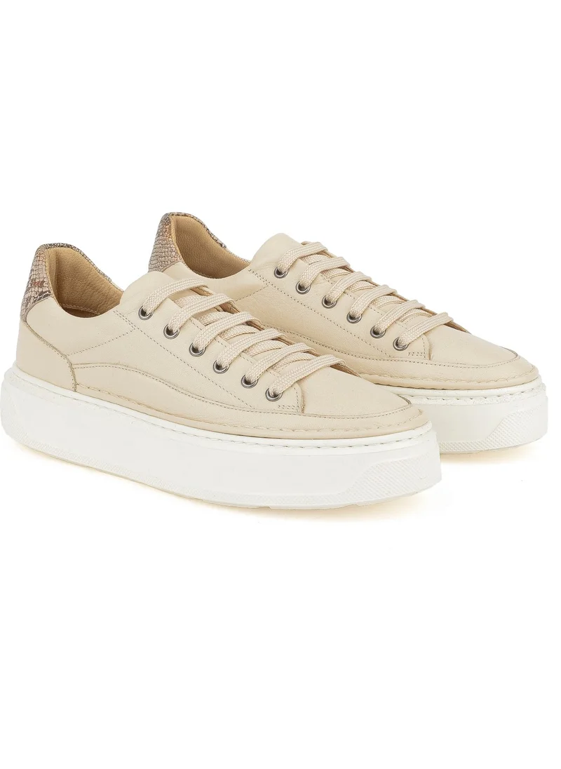 Ziya , Women's Genuine Leather Sneaker 1511035Z6200 Cream