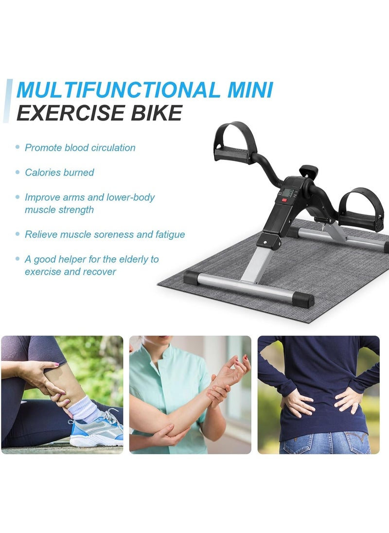 Generic - Uten Folding Pedal Exerciser, Mini Under Desk Exercise Bike Foot Hand Cycle Portable, Arm and Leg Exercise Peddler Machine with LCD Monitor - Image 1
