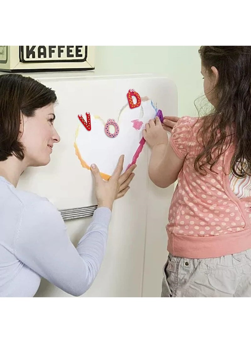 سايكفو 41 قطعة من الحروف والأرقام المغناطيسية الخشبية، مغناطيسات الثلاجة للأطفال الصغار، مغناطيسات الثلاجة، حروف أبجدية مغناطيسية، ألعاب تعليمية للأطفال في مرحلة ما قبل المدرسة (41) - Image 4