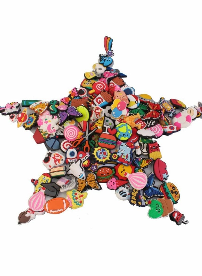 Excefore Crocs Shoe Decoration Charms, Random Different Charm for Crocs Charm for Hole Hole Shoe Buckle Party Favors ​Mini Charm Bracelet Wristband for Men Women Kid 50 Pcs - Image 1