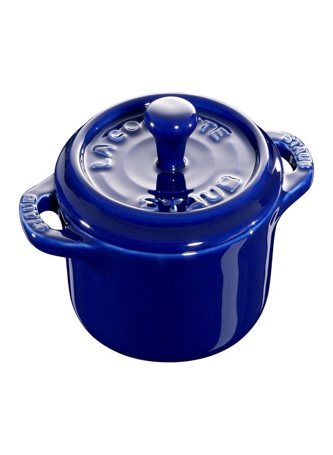 STAUB Ceramics Dutch Oven 3-piece Mini Round Cocotte, Dark Blue - Image 2