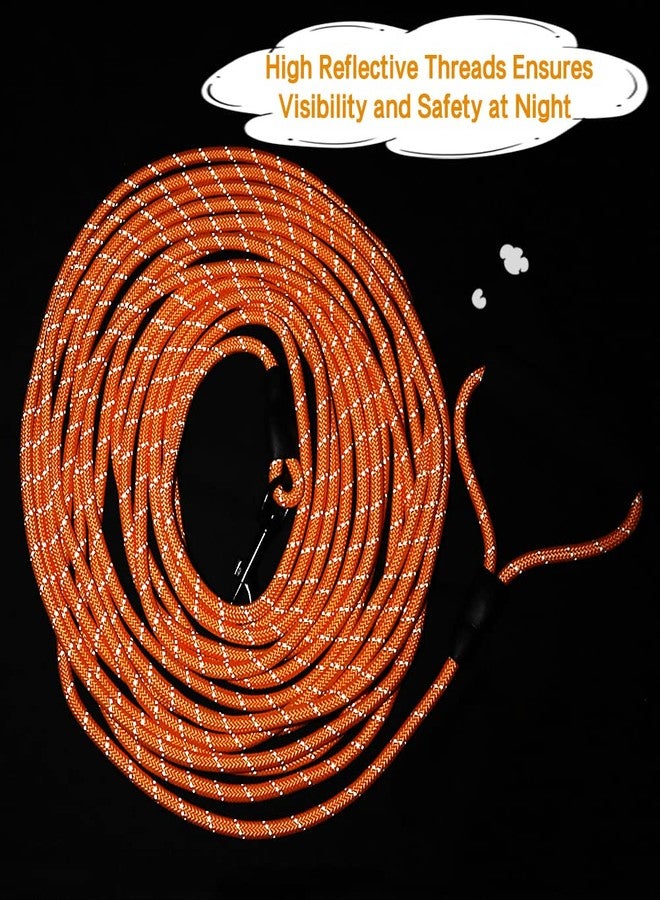 Vivifying Long Dog Leash, 32ft Reflective Dog Training Leash for Outside and Yard, Floating Long Line Lead with Soft Handle for Camping, Hiking, Swimming, Beach and Lake (Orange) - Image 4