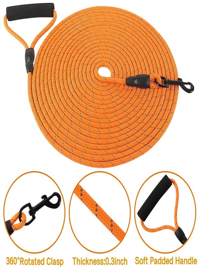Vivifying Long Dog Leash, 32ft Reflective Dog Training Leash for Outside and Yard, Floating Long Line Lead with Soft Handle for Camping, Hiking, Swimming, Beach and Lake (Orange) - Image 3
