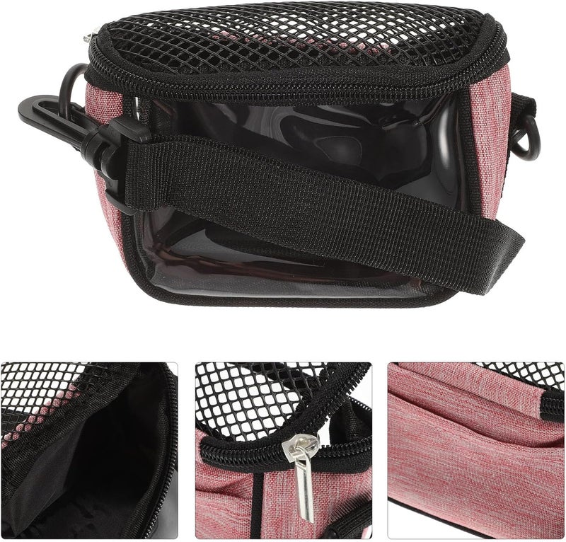 Alipis Portable Hamster Carrier Bag with Breathable Mesh, Small Pink-Brown Pet Sling for Hedgehog Squirrel Chinchilla, Outdoor Travel Pouch for Small Animals - Image 3