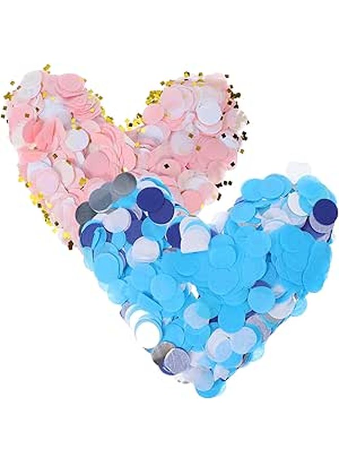 Blue White Light Pink Round Confetti Balloons 50g 2Pcs for Wedding Birthday Party Decor - Image 1