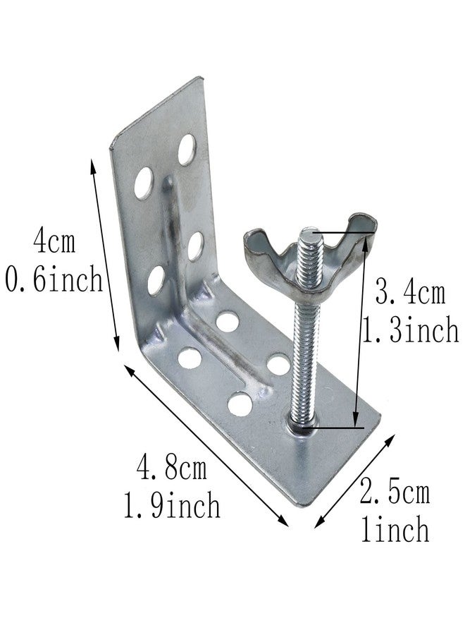 MEETOOT 2pcs Curtain Hardware Roman-Style L-Shaped Sunshade Roman Shade Wall L Bracket and Wingnut Ceiling or Wall Mount Brackets for Roman Shade Home Window Drapery Use - Image 2