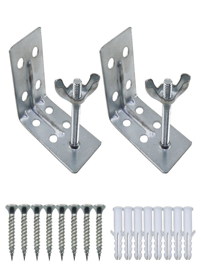 MEETOOT 2pcs Curtain Hardware Roman-Style L-Shaped Sunshade Roman Shade Wall L Bracket and Wingnut Ceiling or Wall Mount Brackets for Roman Shade Home Window Drapery Use - Image 1
