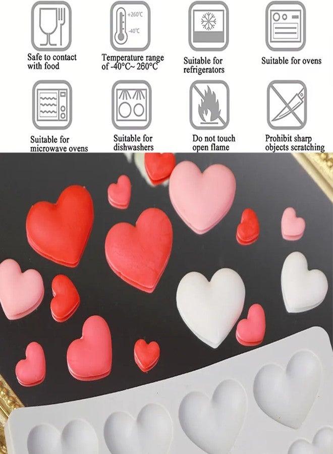 Furimuk 2 Pcs Heart Silicone Molds, Different Sizes Heart Chocolate Mold Heart Shape Candy Molds for Cookie Decor, Pastry, Cake, Jelly,Chocolate Making - Image 3