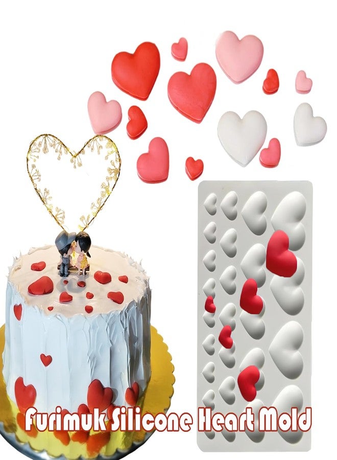 Furimuk 2 Pcs Heart Silicone Molds, Different Sizes Heart Chocolate Mold Heart Shape Candy Molds for Cookie Decor, Pastry, Cake, Jelly,Chocolate Making - Image 4