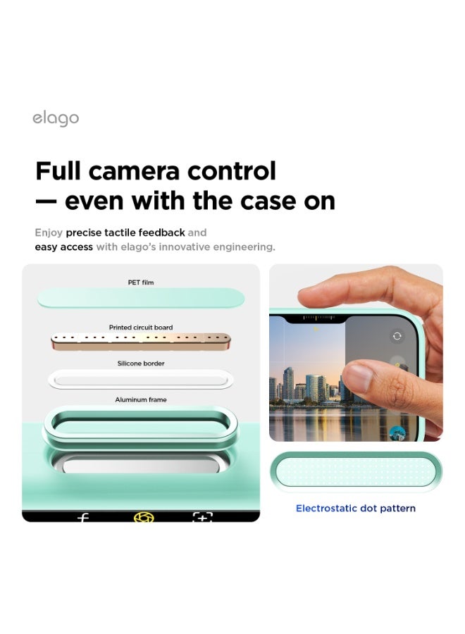 Elago Magnetic Liquid Silicone for iPhone 17 case cover [Camera Control Button Cover] compatible with MagSafe Shockproof - Aqua Sky - Image 3