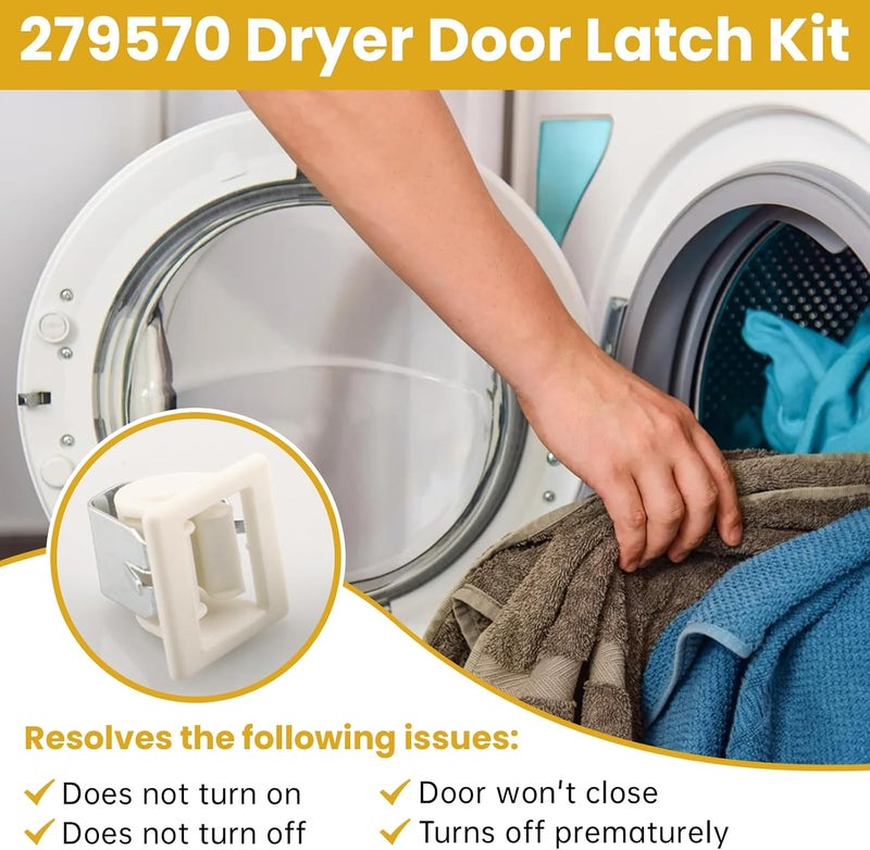LanKstet 279570 مجموعة قطع غيار لمفتاح باب المجفف، قطعة غيار متينة لأجهزة المجفف من طراز Whirlpool، Maytag، Kenmore، KitchenAid، Roper، GE؛ أجهزة غسيل الأطباق: AP3094183، 696144، 690081، PS334230، 236877، 420198 - Image 4