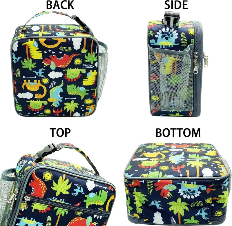 Kulle Kids Lunch Box,Insulated Lunch Box for Boys and Girls,Freezable Lunchbox, Lunch Bag kids Reusable Lunch Boxes for School,Work,Outdoor(Dinosaur) - Image 5