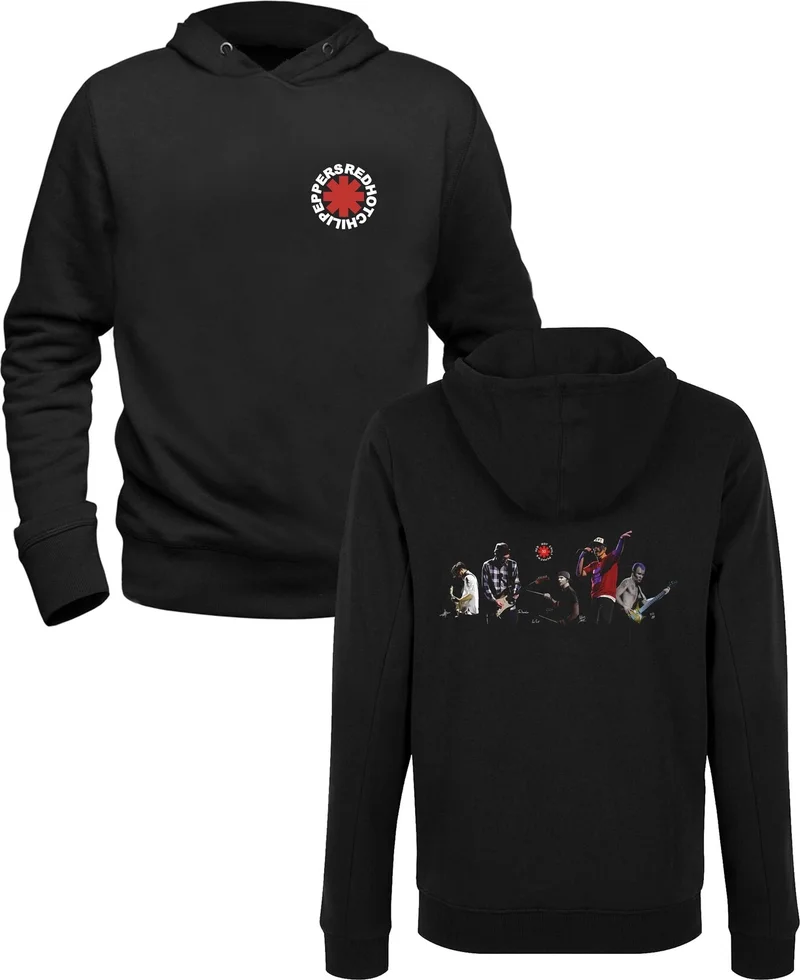 Alfa Tshirt Red Hot Chilli Peppers Printed Black Front Back Printed Sweatshirt
