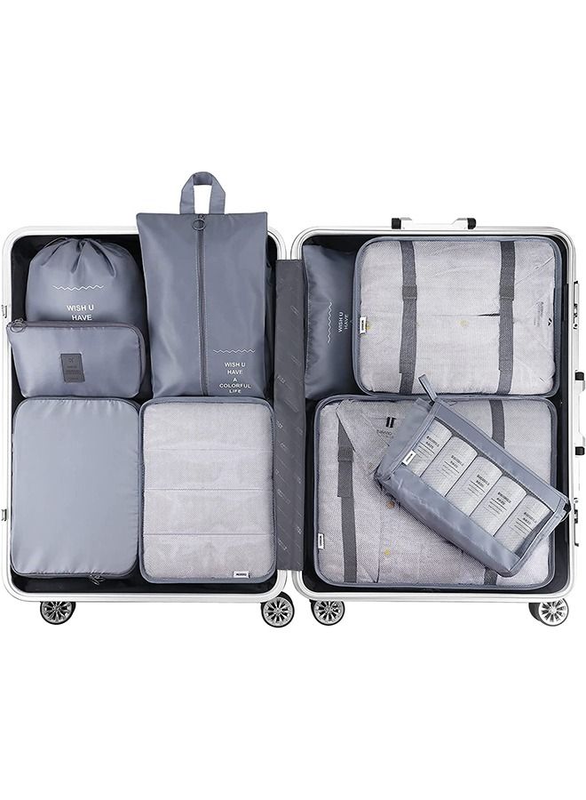 Arabest 7 Set Packing Cubes for Suitcases,Travel Luggage Packing Organizers with Laundry Bag, Compression Storage Shoe Bag, Clothing Underwear Bag, For Man & Women (Gray) - Image 2