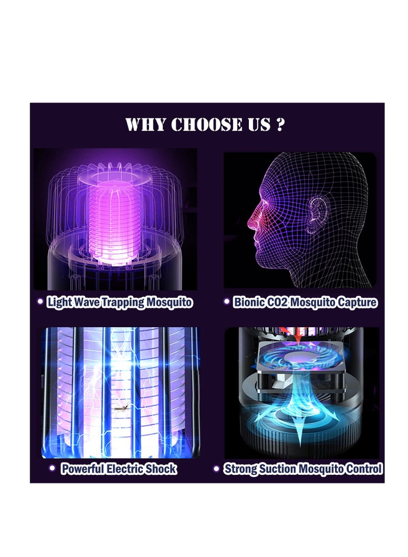 Zikra 2024 Upgraded Bug Zapper Indoor, 2 in 1 Mosquito Zapper, Mosquito Trap, Indoor Bug Zapper, Fruit Fly Traps for Indoors, Gnat Traps for House Indoor, Fly Zapper for Mosquitoes, Fruit Flies, Gnats - Image 2