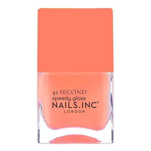 Nails Inc 45 Second Speedy Gloss Bella Pastel Coral Neon No Chip Long Lasting Quick Dry Air Dry Professional Manicures Pedicures Fingernails Toenails Vegan Nail Polish 047 Fl Oz - Image 1