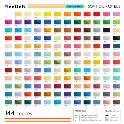MEEDEN Soft Oil Pastels Set: 144 Vibrant Colors Art Oil Pastels for Blending Layering Shading Drawing - Smooth Oil Pastel Crayons for Artists Beginners Adults Teachers Christmas Painting - Image 2