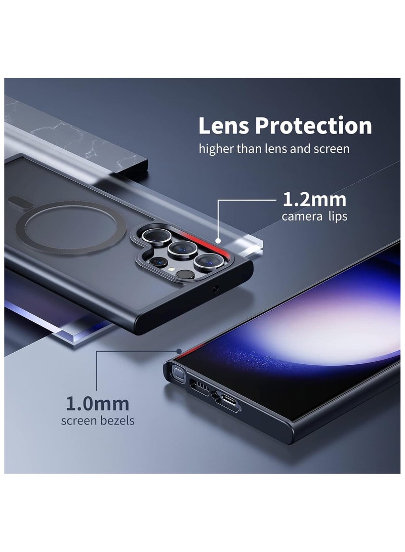 ACLIX Magnetic Case for Samsung Galaxy S22 Ultra [Shockproof & Slim] Matte Hard Back Cover with High-Grade Protection | Black - Image 5