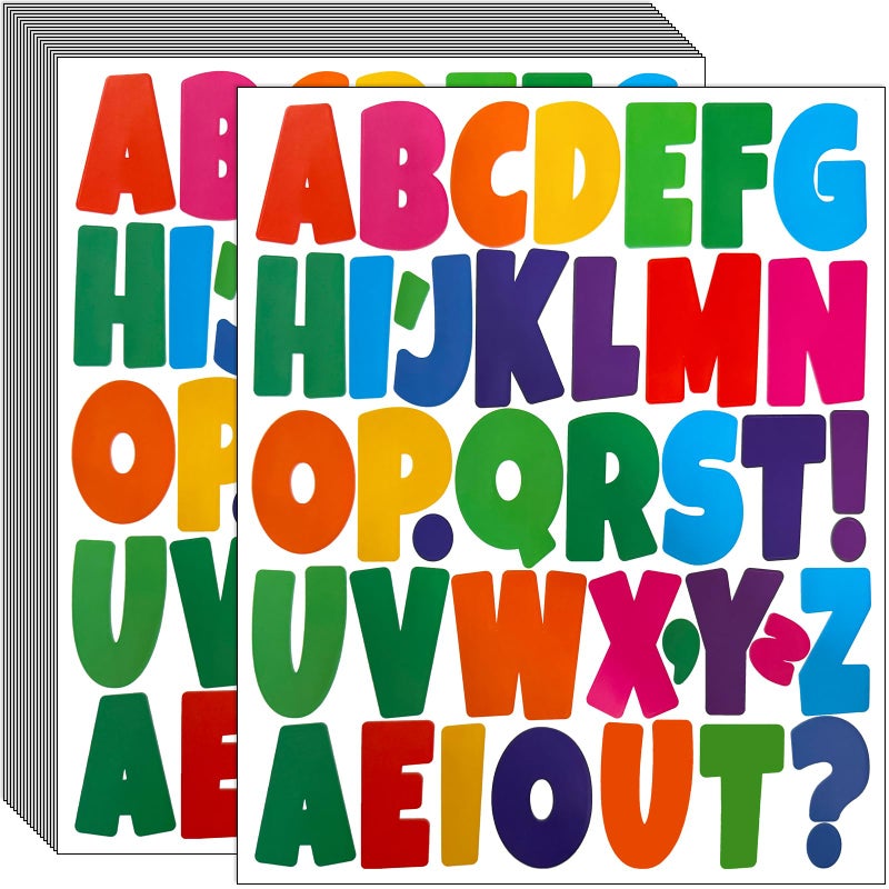 Bemeol Bulletin Board Letters 684 Pieces 2 Inch Alphabet Letter Stickers Self Adhesive Sticker Letters for Bulletin Poster Board Classroom Mailbox Door Home DecorColorful - Image 3