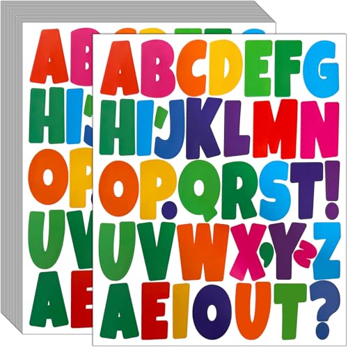 Bemeol Bulletin Board Letters 684 Pieces 2 Inch Alphabet Letter Stickers Self Adhesive Sticker Letters for Bulletin Poster Board Classroom Mailbox Door Home DecorColorful - Image 1