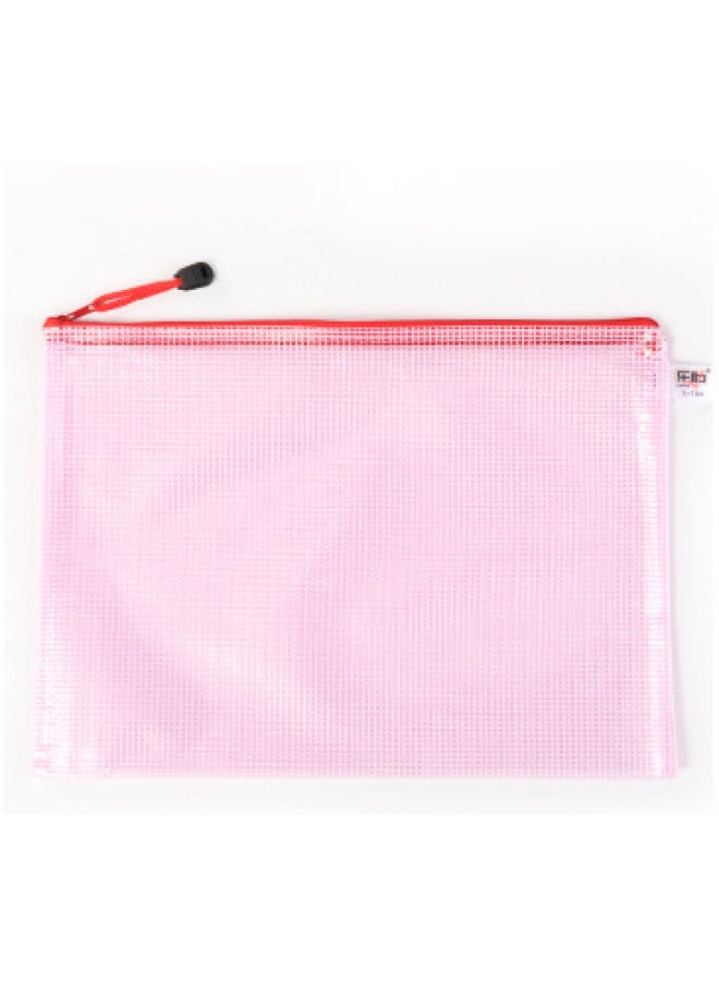 جوهان حقيبة ملفات A4 شبكية سميكة متعددة المقاسات بشريط سحاب شفاف - حقيبة تخزين مكتبية - حقيبة قرطاسية للطلاب - Image 1