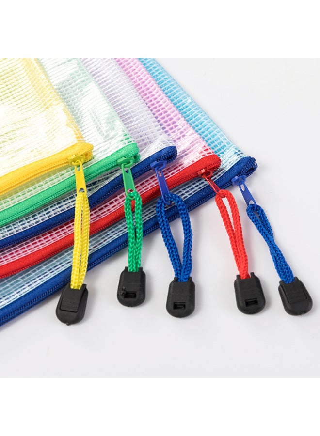 جوهان حقيبة ملفات A4 شبكية سميكة متعددة المقاسات بشريط سحاب شفاف - حقيبة تخزين مكتبية - حقيبة قرطاسية للطلاب - Image 3