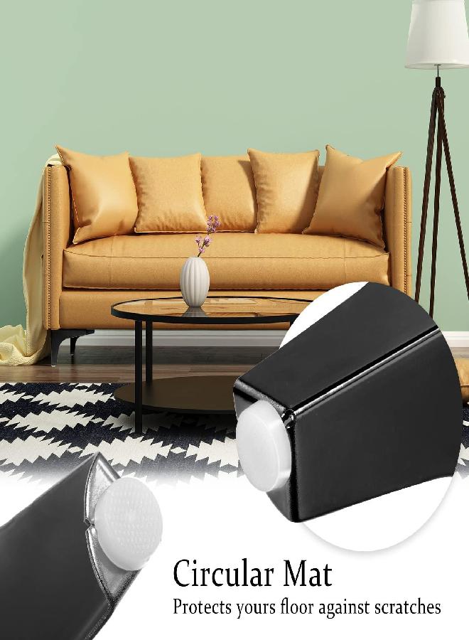 Chumia 12 Pieces Metal Furniture Legs Modern Style Triangle Dresser Legs Sofa Feet DIY Replacement Legs for Chairs Table Cabinet Cupboard Sofa Couch Ottoman (Black, 4 Inch)  - Image 2