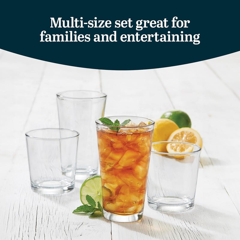 LIBBEY Flare Tumbler and Rocks Glasses Set, Stylish Lead-Free Drinking Glasses Set of 16, Versatile Dishwasher Safe Kitchen Glassware Set for Parties - Image 4