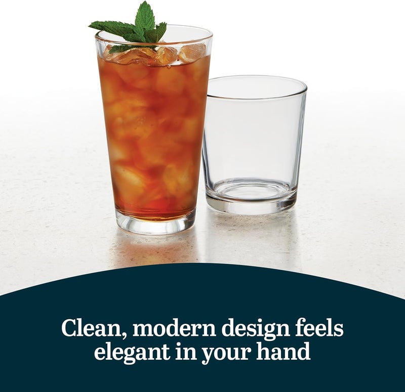 LIBBEY Flare Tumbler and Rocks Glasses Set, Stylish Lead-Free Drinking Glasses Set of 16, Versatile Dishwasher Safe Kitchen Glassware Set for Parties - Image 5