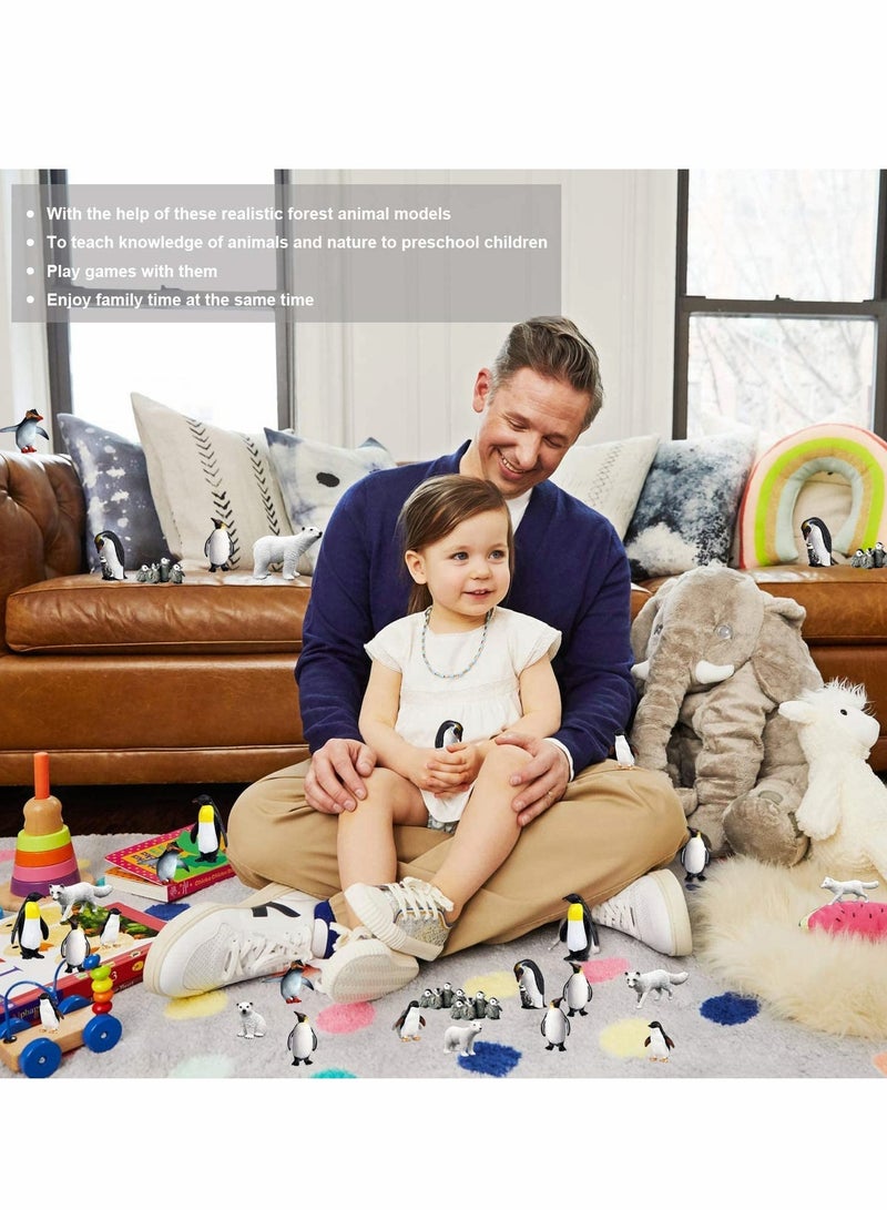 Excefore 3Pcs Penguin Toys Realistic Animal Figurines, Plastic Arctic Animals for Early Educational Birthday Party Favors Cake Topper Gift for Kids - Image 4