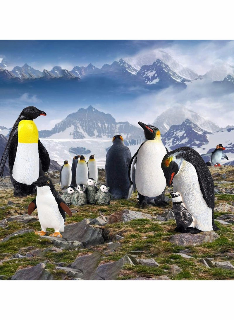 Excefore 3Pcs Penguin Toys Realistic Animal Figurines, Plastic Arctic Animals for Early Educational Birthday Party Favors Cake Topper Gift for Kids - Image 2
