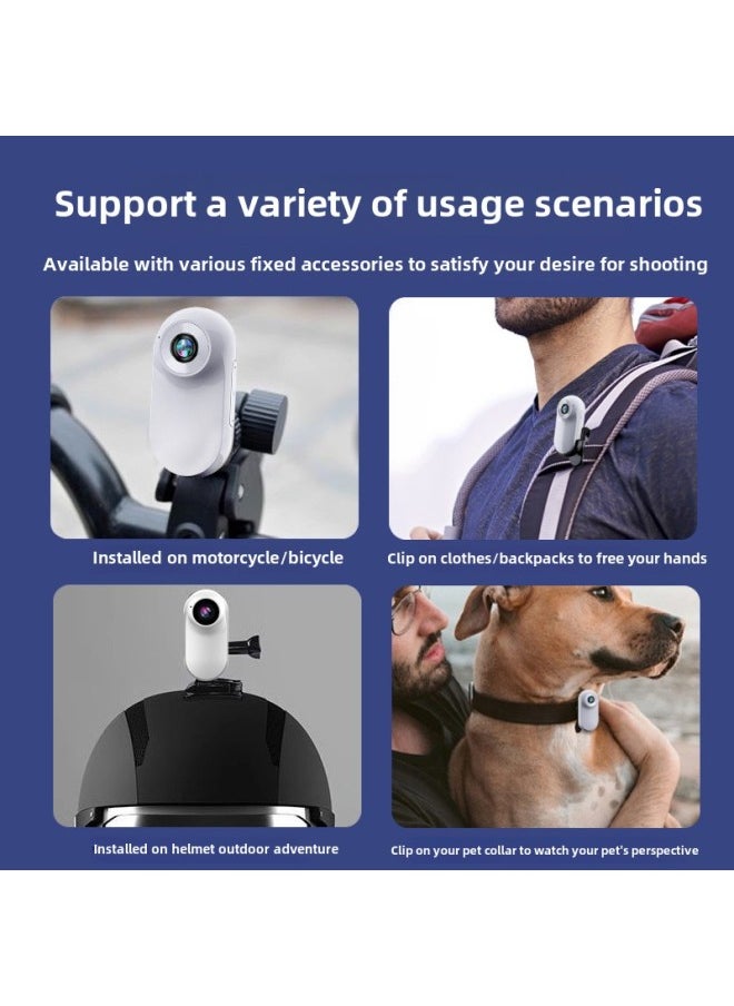 Generic - Thumb Sports Camera HD Volg Camera Sports Outdoor Riding Pet Pocket Children Chest Recorder-Body Color:White Flagship Version - Ultra-clear Color Screen + Photo And Video + 128g Flash Memory + Gift Bag (otg Adapter White) - Image 1