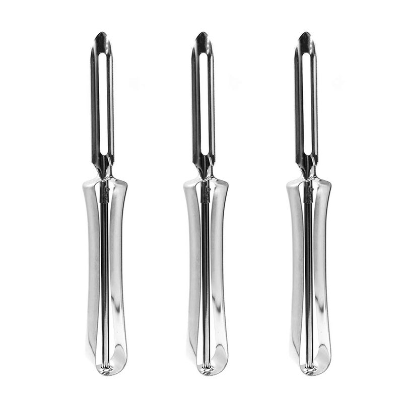 Vegetable Peeler Stainless Steel Rotary Peeler for Potatoes Carrots Apples Pears Set of 3 By Lechay