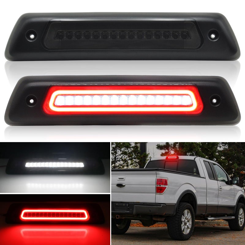 Mynoway Smoked Lens LED 3rd Third Brake Light Replacement for 20092014 F150 Rapt0r Model IP67 Waterproof Rear Cab High Mount Stop Lamp with Sealing Gasket Ventilation Holes