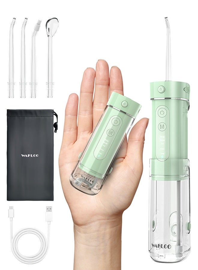 WAFLOO Water Flosser Travel Mini Cordless Portable: 5 Modes Water Dental Floss with Telescopic Water Tank, 4 Tips, IPX7 Waterproof Oral Irrigator for Teeth Cleaning, Orthodontic, Braces Dental Care - Image 1