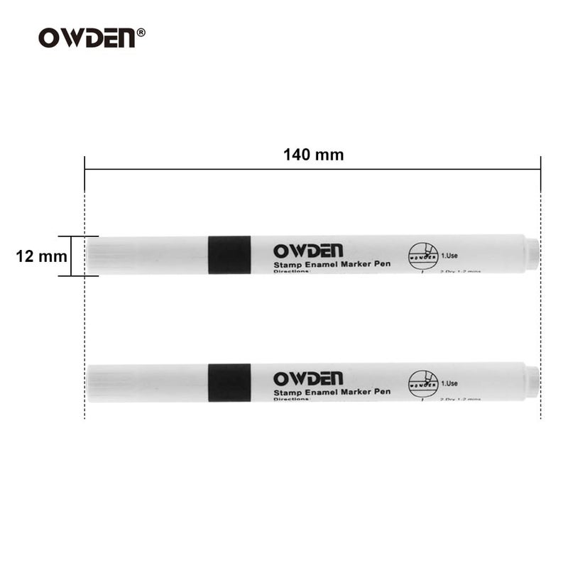 OWDEN 2-Pieces Metal Stamp Enamel Marker for Metal Stamping and Engraving Diy, Jewelry Steel Stamps Acrylic Ink. (2-Pieces Black) - Image 2