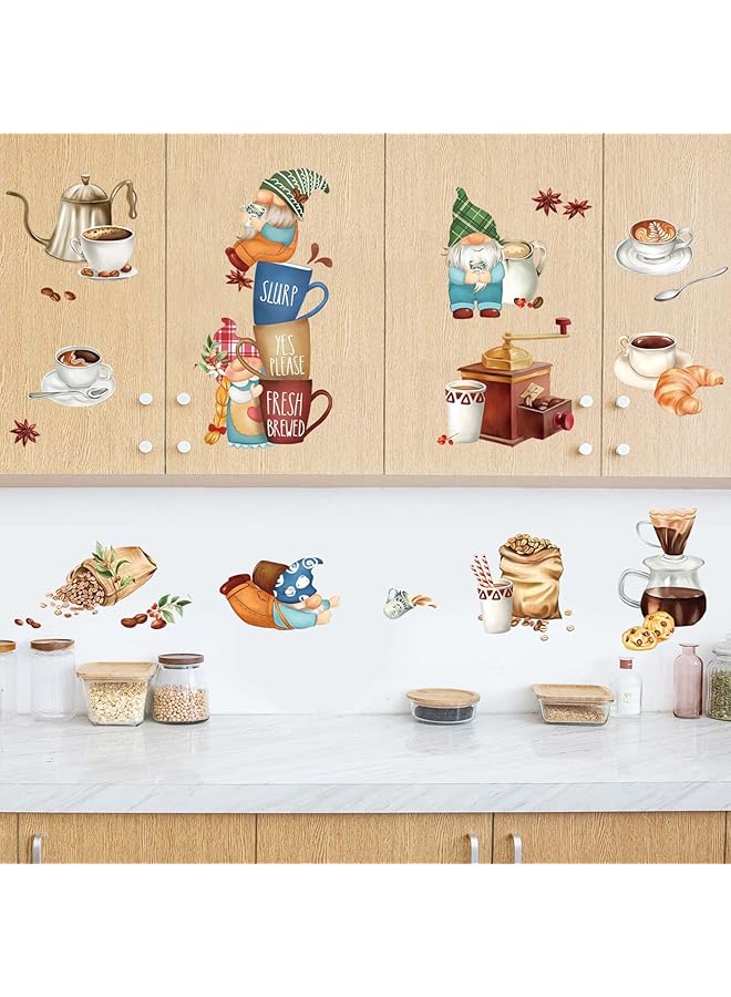 إيروريكس ملصقات حائط قزم المطبخ ملصقات حائط فنجان شاي وقهوة غرفة المعيشة غرفة الطعام ديكور حائط المقهى - Image 2