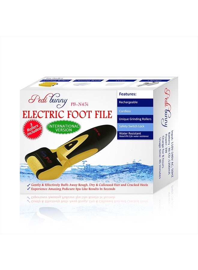 Blueorchids Electric Foot Callus Remover - Rechargeable Electronic Foot File - Professional Pedicure Tools with 3 Rollers - Foot Scrubber for Dry Cracked Feet and Dead Skin - Foot Sander for Men and Women - Image 1