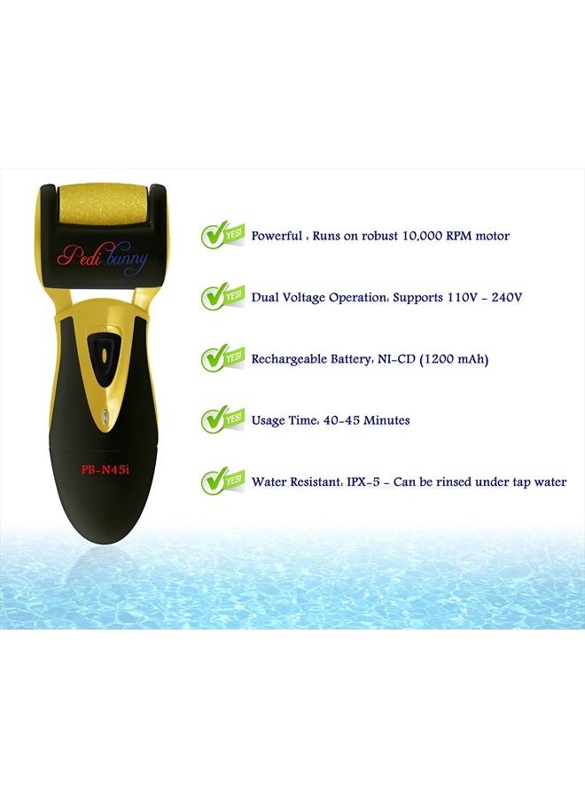 Blueorchids Electric Foot Callus Remover - Rechargeable Electronic Foot File - Professional Pedicure Tools with 3 Rollers - Foot Scrubber for Dry Cracked Feet and Dead Skin - Foot Sander for Men and Women - Image 3