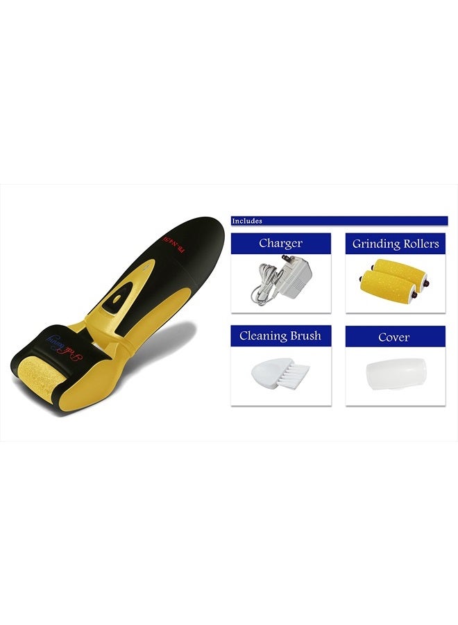 Blueorchids Electric Foot Callus Remover - Rechargeable Electronic Foot File - Professional Pedicure Tools with 3 Rollers - Foot Scrubber for Dry Cracked Feet and Dead Skin - Foot Sander for Men and Women - Image 4