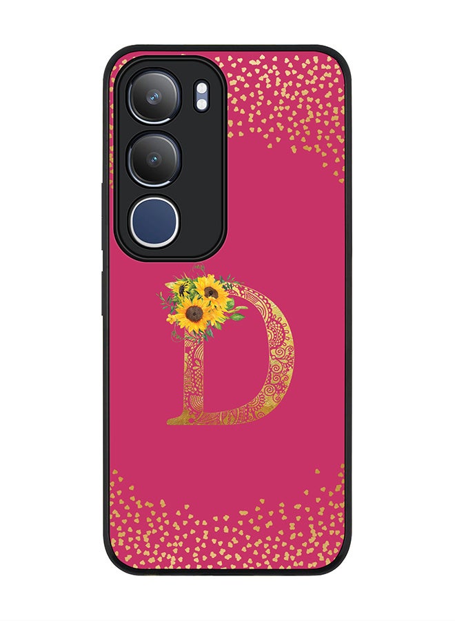 Stylizedd For vivo Y19s / Y19s Pro Case,Slim fit Camera Protection, Shockproof Thin Phone cover  - Custom Floral Monogram - D ( Deep Pink )