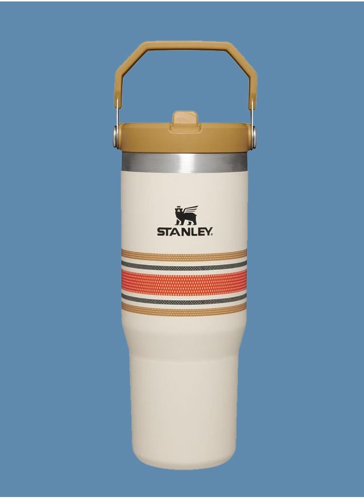 Stanley IceFlow 30oz Stainless Steel Tumbler with Leak-Resistant Flip Straw – Vacuum Insulated Water Bottle – Reusable, BPA-Free Travel Cup for Home, Office & Car – Keeps Drinks Cold for 12 Hours & Iced for 2 Days – Durable & Easy to Carry – Cream Mesh  - Image 1