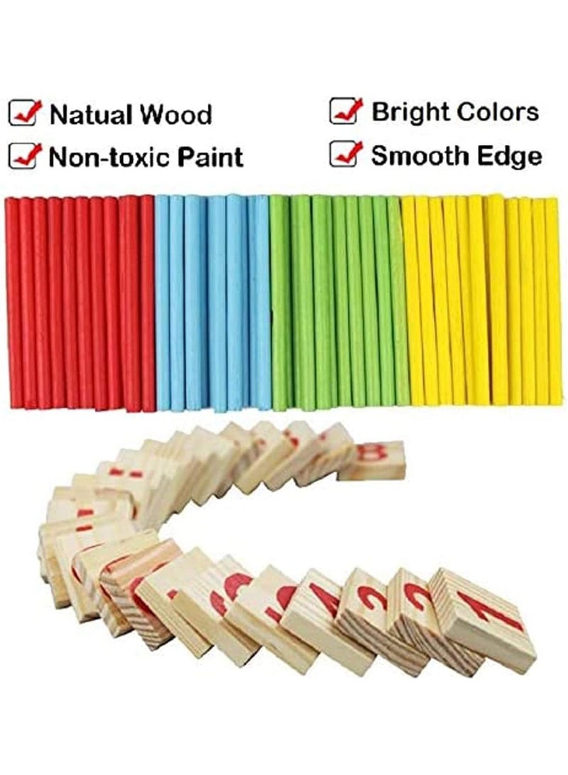 KUTOI Counting Number Blocks and Sticks | Montessori Toys for Kids Learning| Homeschool Supplies for Math manipulatives | Toddlers Educational Wooden rods with Storage Tray - Image 5
