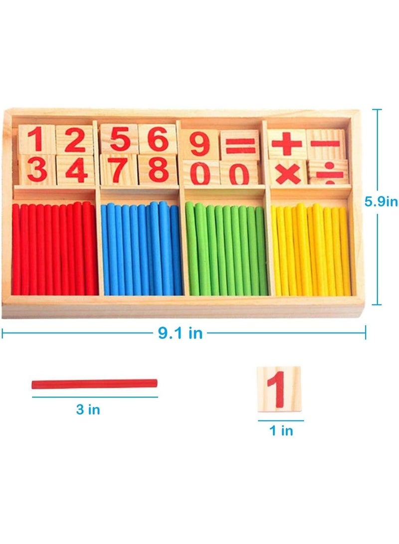 KUTOI Counting Number Blocks and Sticks | Montessori Toys for Kids Learning| Homeschool Supplies for Math manipulatives | Toddlers Educational Wooden rods with Storage Tray - Image 2