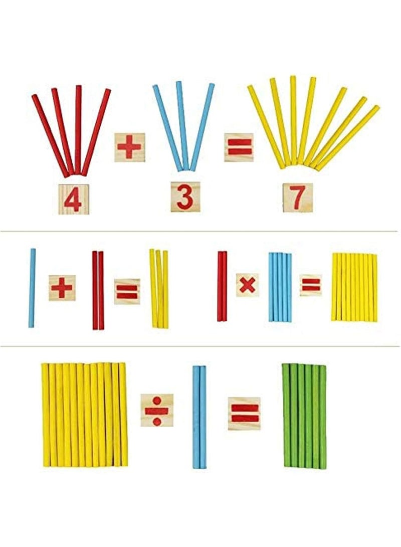 KUTOI Counting Number Blocks and Sticks | Montessori Toys for Kids Learning| Homeschool Supplies for Math manipulatives | Toddlers Educational Wooden rods with Storage Tray - Image 4