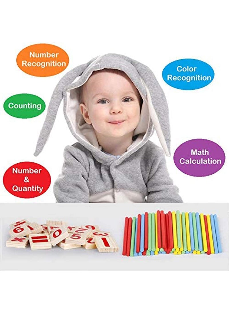 KUTOI Counting Number Blocks and Sticks | Montessori Toys for Kids Learning| Homeschool Supplies for Math manipulatives | Toddlers Educational Wooden rods with Storage Tray - Image 3