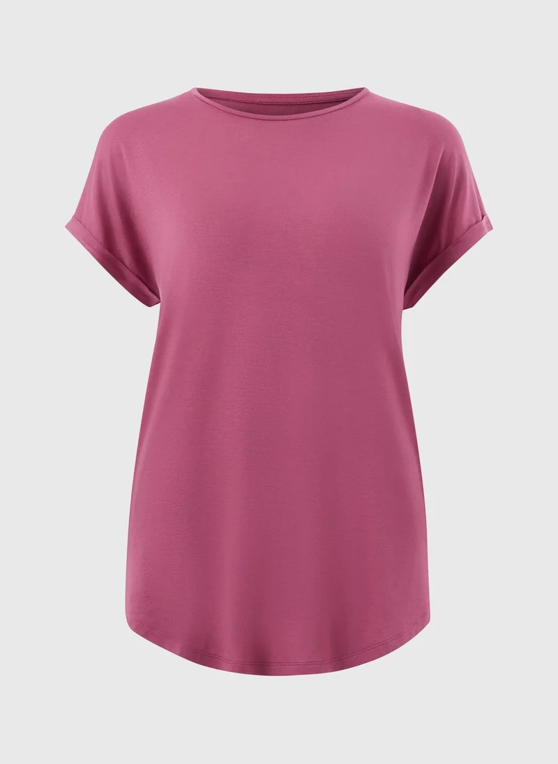 Matalan Rose Pink Plain Longline T-Shirt